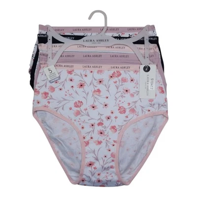 Paquete de 5 calzoncillos bragas Laura Ashley para mujer pequeños de algodón/spandex sin etiquetas Foto 1 de 4