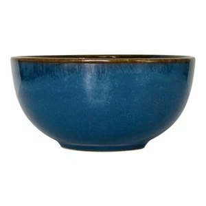Le Tauci Ceylon Blue Brown Trim Glazed Stoneware 4.75” Fruit Dessert Bowl NEW - Picture 1 of 7
