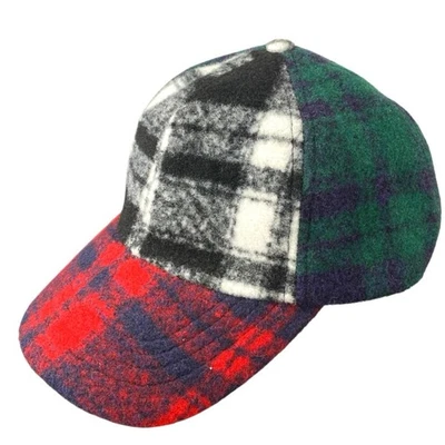 Free People San Diego Multicolor Mixed Plaid Flannel Baseball Cap Hat One Size - Image 1 of 4