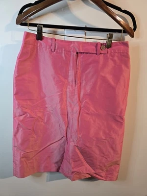 Vintage Barneys Silk Cotton Pencil Skirt Womens Size 8 Pink Old Money Luxury - Image 1 of 4