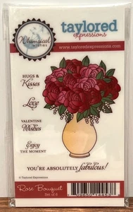 Rare Taylored Expressions Whimsical Wishes Rose Bouquet Rubber Stamp Set Of 6 - Picture 1 of 2