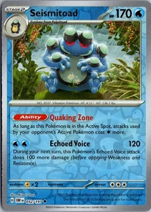 Seismitoad - SV03: Obsidian Flames #052/197 Reverse Holo Uncommon - Picture 1 of 2