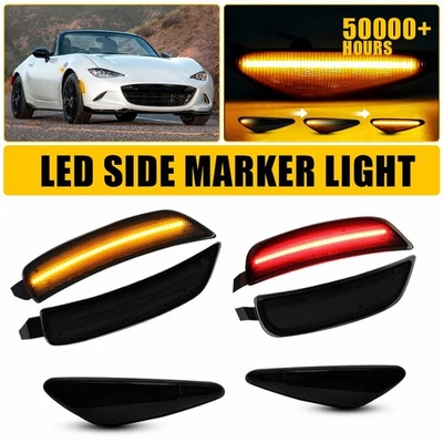 6PCS/Set Fender & Bumper LED Side Marker Light for 2016-2022 Mazda Miata MX-5 EC - Image 1 of 4
