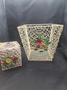 MCM Floral Lattice Wire Tissue Box & Papierkorb - Bild 1 von 3