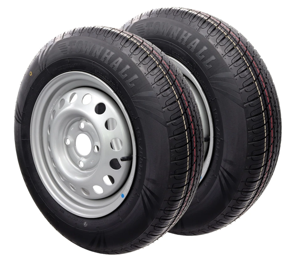 2x Komplettrad 155/80R13 XL 84N 100x4 155 R 13 PKW Anhänger Felge 4Jx13 Reifen - Bild 1 von 4