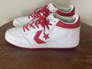 Converse Fastbreak Pro Leather Mid White Enamel Red Men's Shoes A10200C 8.5 Mens - Picture 1 of 11
