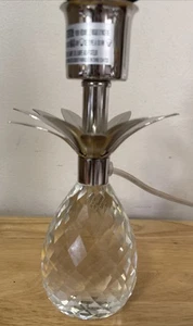 Crystal Pineapple Shaped Small  Table Lamp Underwriters 10” H Elegant Regency - Picture 1 of 7