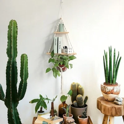 For Living Room Boho Wall Shelf Nordic-style Weaving Rectangular Shape - Image 1 of 4