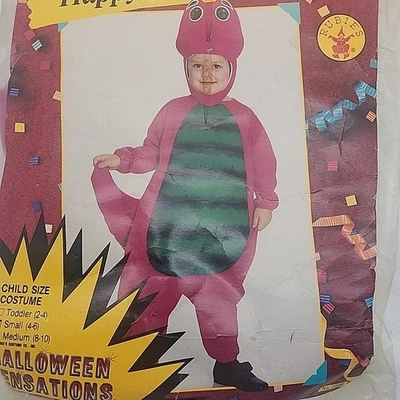 Costume Happy Dinosaur Kid Small T-Rex Rubies Jumpsuit, Headpiece NEW Vintage  - Image 1 of 4