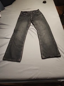 MONTANA  Men's Denim  Blue Jeans Boot Cut 32/30  100% Cotton Light Wash Distress - Picture 1 of 12