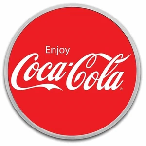 Coca-Cola 1 oz .999 plata coloreada/esmaltada redonda ~ clásica - Imagen 1 de 2