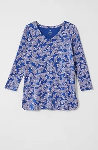 J Jill Pima 3/4-Sleeve V-Neck Tee 100% Cotton NIP X-LARGE Retail $54 - Picture 1 of 3