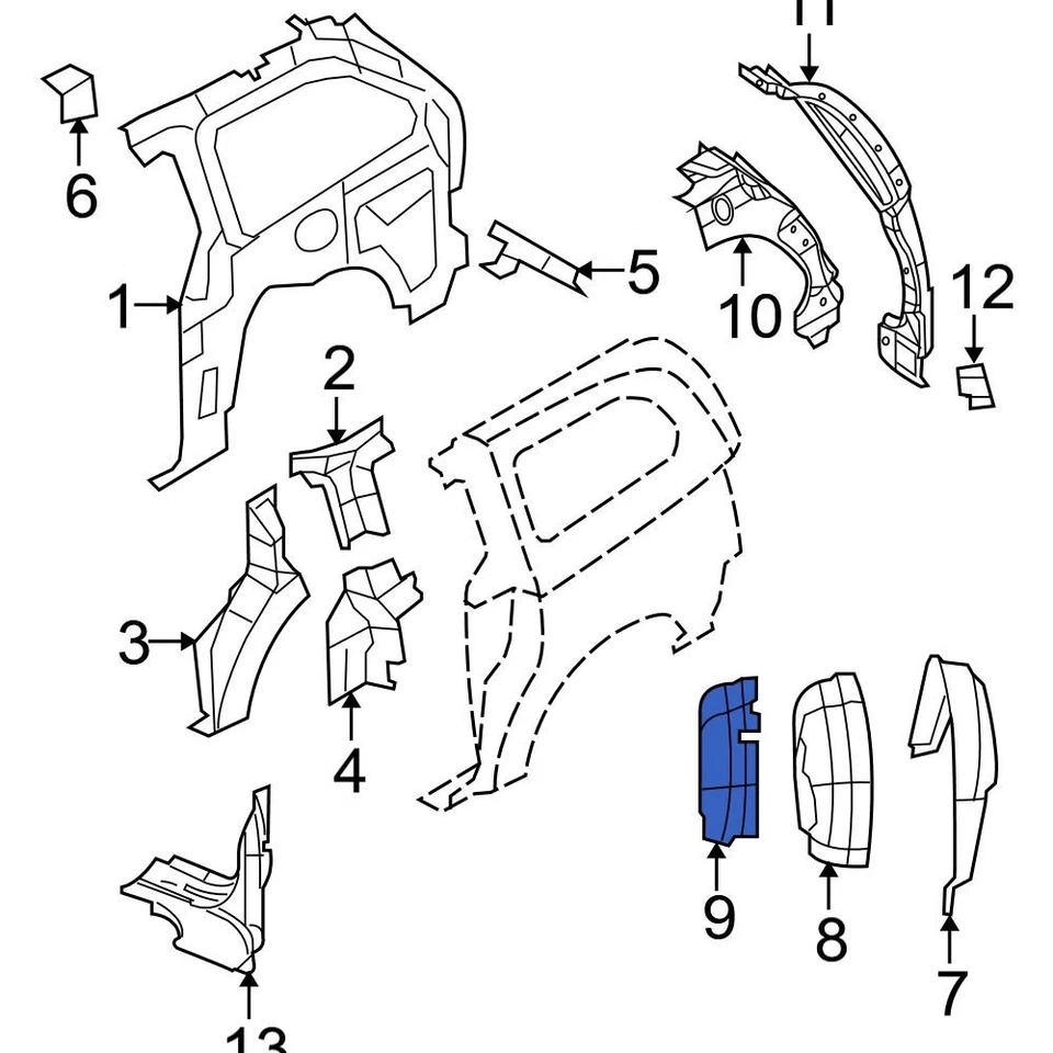 For Ram C/V 2012-2015 Ram 68103133AB Wheel Housing Side Panel Brace Foto 1 de 1