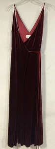 Maxi Vestido Jenny Yoo Collection Andi Elastizado Terciopelo Envolvente en Baya Oscura Talla 6 - Imagen 1 de 5