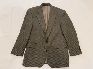 VTG CHAPS Ralph Lauren 100% Wool Plaid Houndstooth Blazer Jacket MENS 40R Coat - Picture 1 of 9