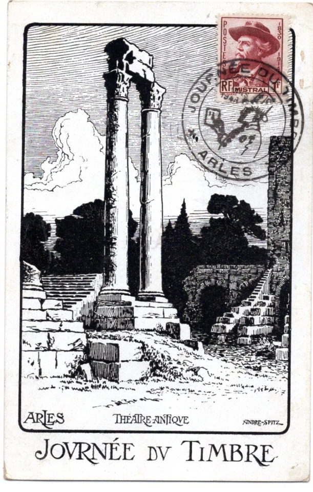 495+ FDC CARTE  1er JOUR    JOURNEE DU  TIMBRE 1939   ARLES - Photo 1/1