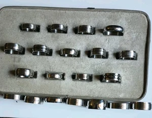 Stainless Steel Lot Of 20 Band Rings Various Sizes & Styles Some Spinners #LT260 - Picture 1 of 4