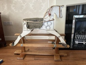 Vintage Wooden Rocking Horse, Working, for restoration With Original Stirrups - Picture 1 of 6