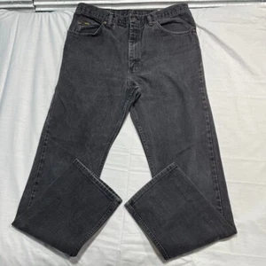 VINTAGE Lee Jeans Mens 38x34 Black Loose High Rise Wide Leg Made in USA 80s - Picture 1 of 15