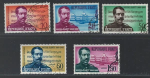 Juego de estampillas precanceladas de Haití 1960 en estado bastante bueno sin usar Scott # 466-8 C166-7 compositor militar - Imagen 1 de 2