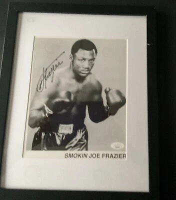 Smoking Joe Frazier Autographed Framed Photo JSA COA - Image 1 of 4