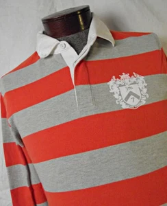 SEE PIC Vtg Juicy Couture Mens Rugby Long Sleeve Polo Shirt Crested 1971 Stripes - Picture 1 of 7