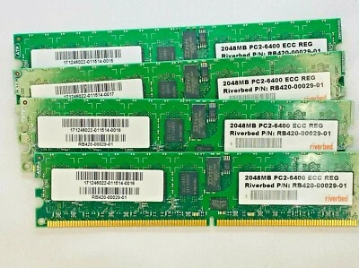 RIVERBED 8GB (2GBx4) Memory Modules PC2-6400 ECC REG Server RAM RB420-00029-01 - Image 1 of 2