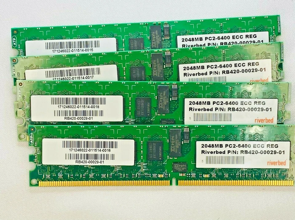 RIVERBED 8GB (2GBx4) Memory Modules PC2-6400 ECC REG Server RAM RB420-00029-01 - Image 1 of 2