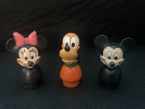 Fisher Price Disney Vintage Little People Lot of 3 Mickey Minnie Pluto - Picture 1 of 6