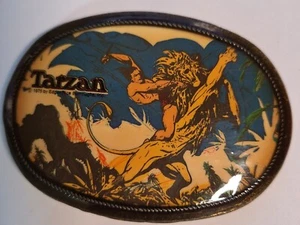 Vintage Tarzan Gürtelschnalle - Tarzan Fighting Lion - Russ Manning 1975 - Bild 1 von 1