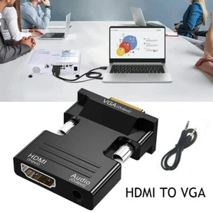 1080P HDMI Female to VGA Male with Audio Output Cable Converter Adapter Lead UK - Picture 1 of 10