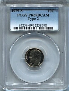Moneda de diez centavos Roosevelt 1979 S 10C tipo 2 graduación profesional cámara Pr69D - Imagen 1 de 3
