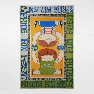 Impresión de póster litográfico vintage Spring Fun Fest años 60 70 80 LEER TODO 22,75"H Foto 1 de 4