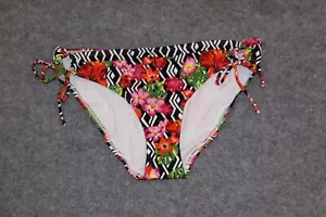 BIKINI UNTERTEIL SLIP GRÖSSE 44 BUNT GEMUSTERT MIT BLUMEN SEITLICH GEBUNDEN - Bild 1 von 1