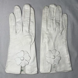 Pierre Cardin Gloves White Kidskin Leather 6 1/2 Wrist Couturier Leather Aris - Picture 1 of 10