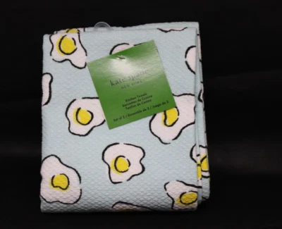 Kate Spade Kitchen Towels Set of (2) Scrambled Eggs 18 X 29 100% Cotton NWT - Image 1 of 4