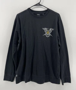 Volcom Long Sleeve Skate Skater Shirt Size Large Black Yellow 2 Sided Graphic - Picture 1 of 8