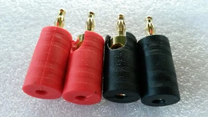 4x BANANENSTECKER für sehr große Kabelquerschnitte und extreme Dicke VERGOLDET - Picture 1 of 4