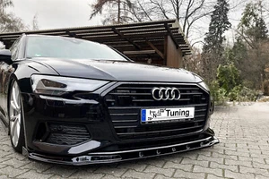 Spoilerschwert Frontspoiler Splitter mit Wings aus ABS passend für Audi A6 C8 F2 - Bild 1 von 4
