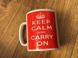 Red 'Keep Calm and Carry On' Mug - Picture 1 of 3
