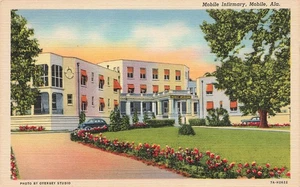 MOBILE AL MOBILE INFIRMARY 1937 VINTAGE LINEN POSTCARD 092925 U - Picture 1 of 2