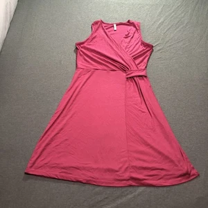 Mia & Tess Dress Women's L Faux Wrap Feminine Party Occasion Barbiecore Cerise - Picture 1 of 12
