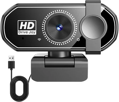 Webcam Streaming Camera Microphone 1080P Privacy Cover Autofocus 120° View USB - Image 1 of 4