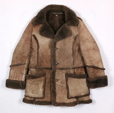 Casaco rancher masculino vintage pele de carneiro Marlboro 44 forrado de lã shearling - Imagem 1 de 4