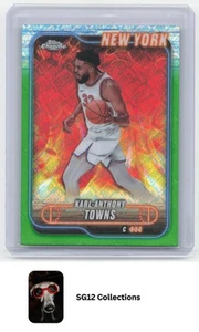 2025 Topps Chrome Basketball #52 Karl-Anthony Towns Topps Logo Refractor-Knicks - Picture 1 of 2