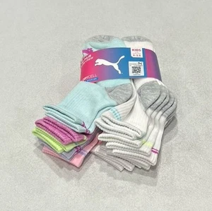Puma Kids 10-Pack Low Crew Socks, Multicolor, Fits Shoe Size: 9-3.5 - Picture 1 of 7
