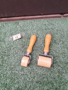 Vintage Wooden Wallpaper Seam Rollers, 1 Inch & 2 Inch. Old Tools (#055) - Picture 1 of 5