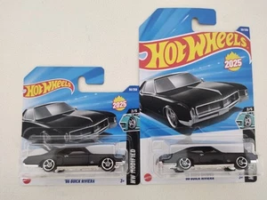 Hot Wheels 2025 66 Buick Riviera 2 tarjetas negras 1/64 nueva edición 50/250 - Imagen 1 de 4