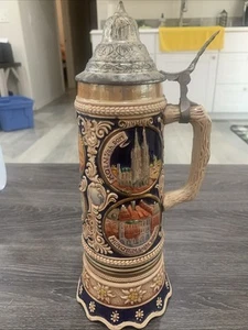 Music box vintage GERZ W Germany birra musicale Stein; altezza totale 12" - Foto 1 di 8