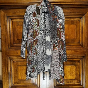 Soft Surroundings Sweater Womens L Wool Blend Embroidered Boho Open Cardigan - Picture 1 of 11